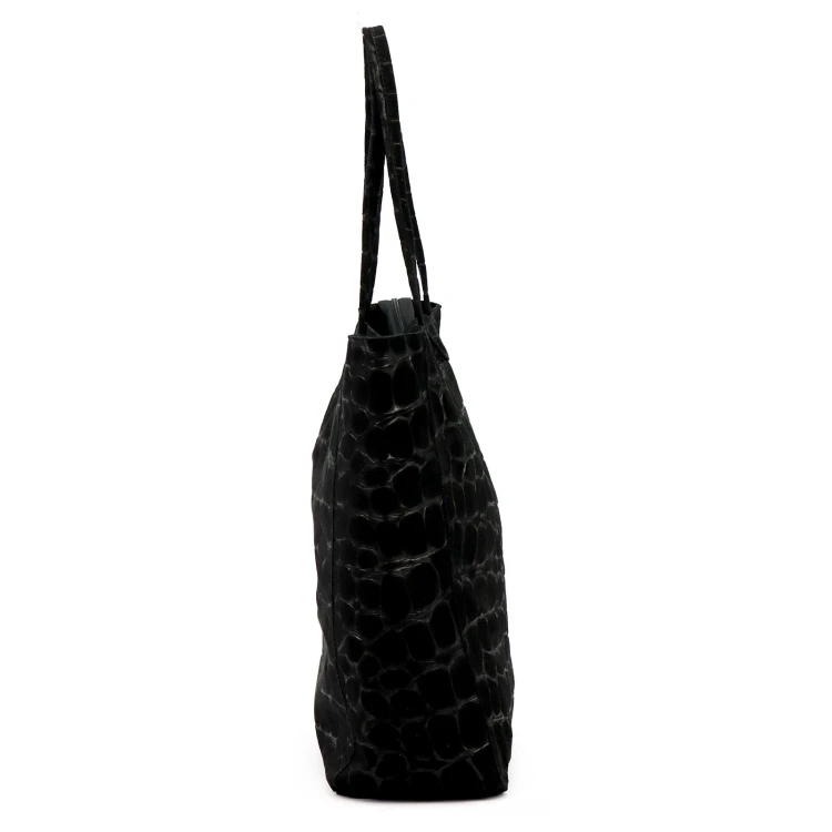 Duża skórzana torebka shopper Luka 26-084 Croco mieszcząca A4