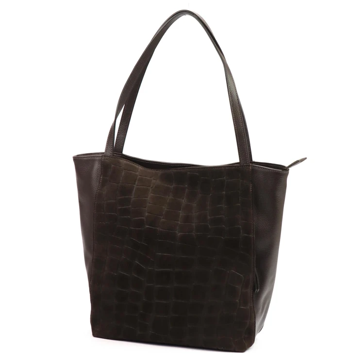Duża skórzana shopperka A4 Luka 26-162 CROCO