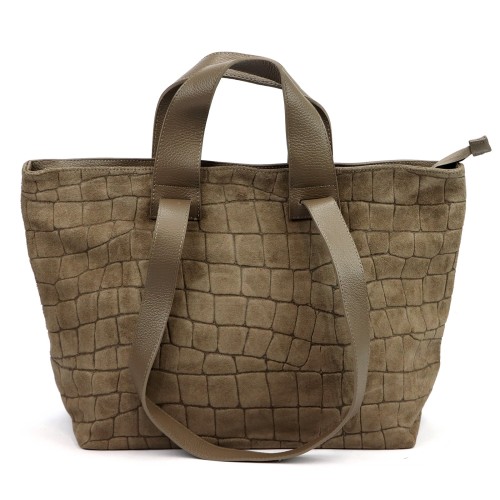 Duża skórzana shopperka A4 Luka 25-077 CROCO