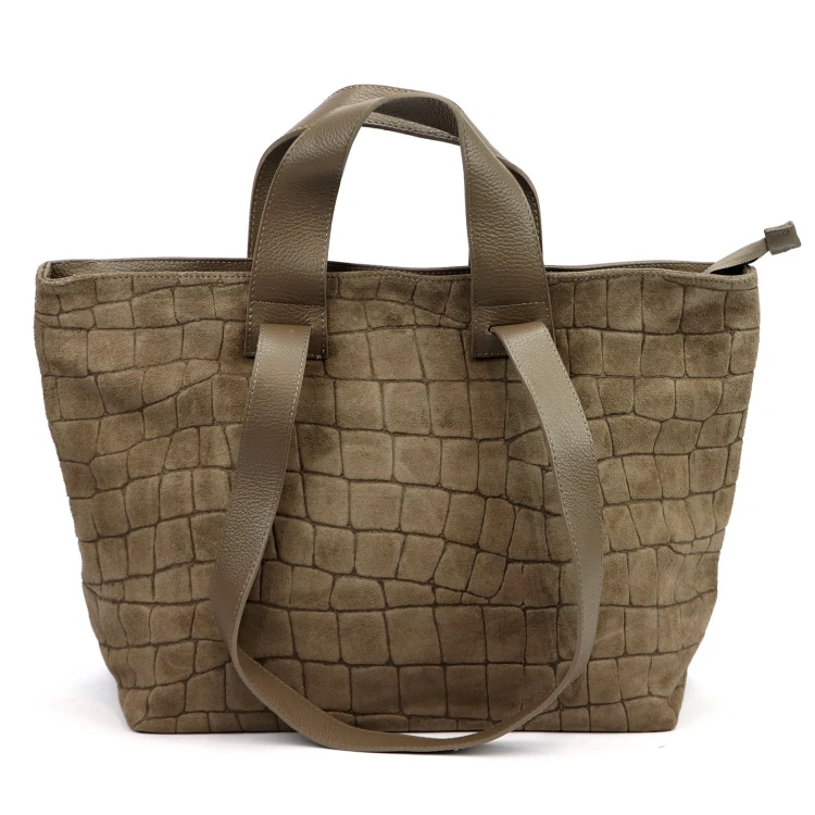 Duża skórzana shopperka A4 Luka 25-077 CROCO