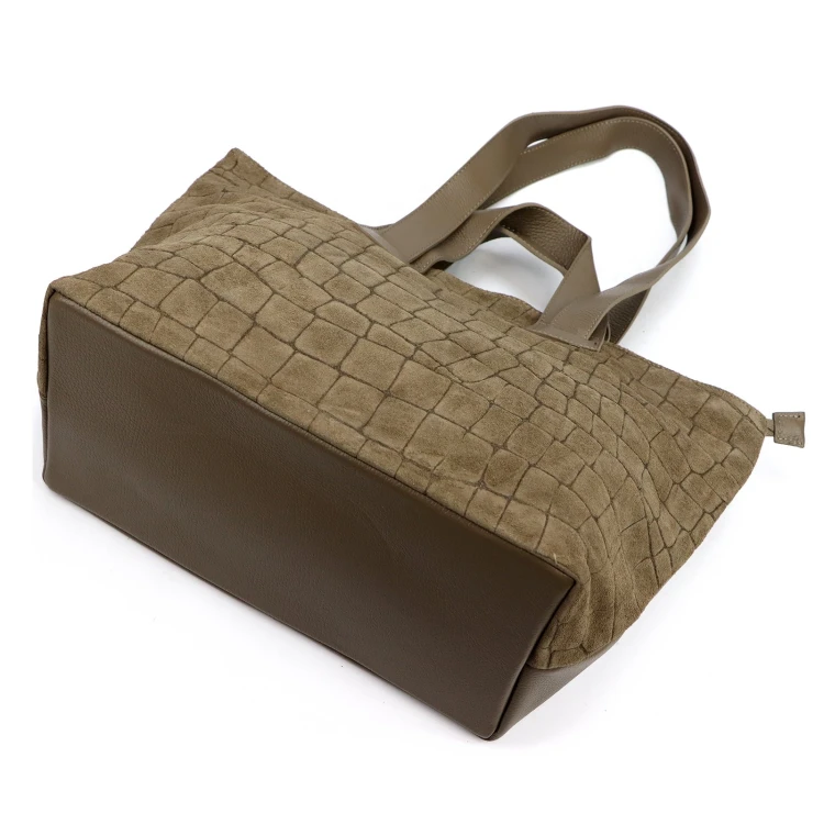 Duża skórzana shopperka A4 Luka 25-077 CROCO