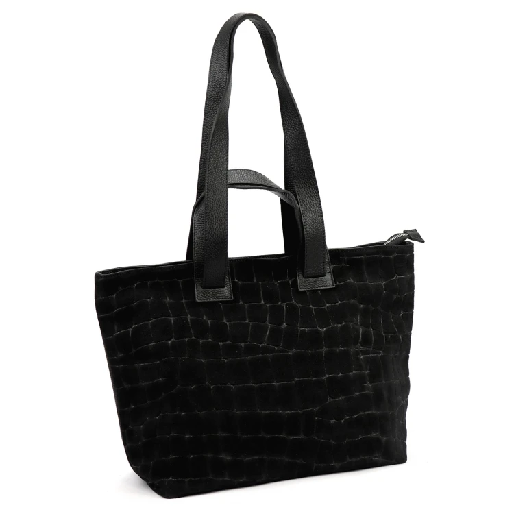 Duża skórzana shopperka A4 Luka 25-077 CROCO