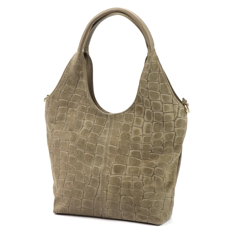 Damska torebka shopper Luka 26-013 Croco ze skóry naturalnej