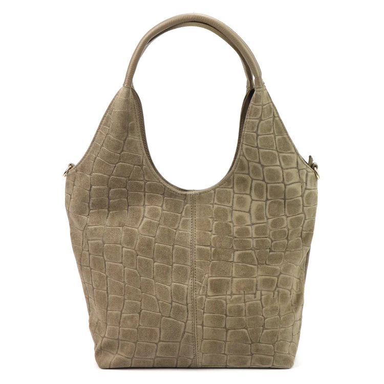 Damska torebka shopper Luka 26-013 Croco ze skóry naturalnej