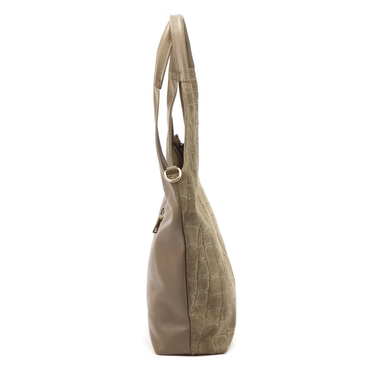 Damska torebka shopper Luka 26-013 Croco ze skóry naturalnej