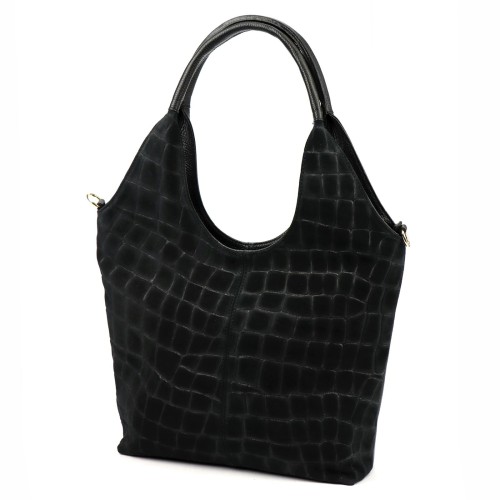 Damska torebka shopper Luka 26-013 Croco ze skóry naturalnej