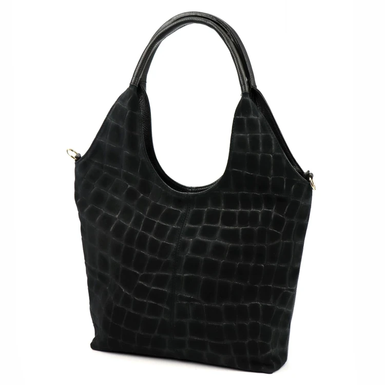 Damska torebka shopper Luka 26-013 Croco ze skóry naturalnej