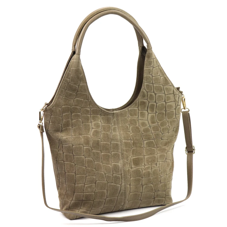 Damska torebka shopper Luka 26-013 Croco ze skóry naturalnej