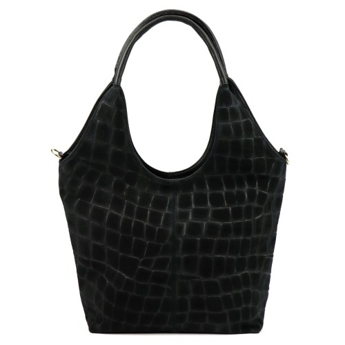 Damska torebka shopper Luka 26-013 Croco ze skóry naturalnej