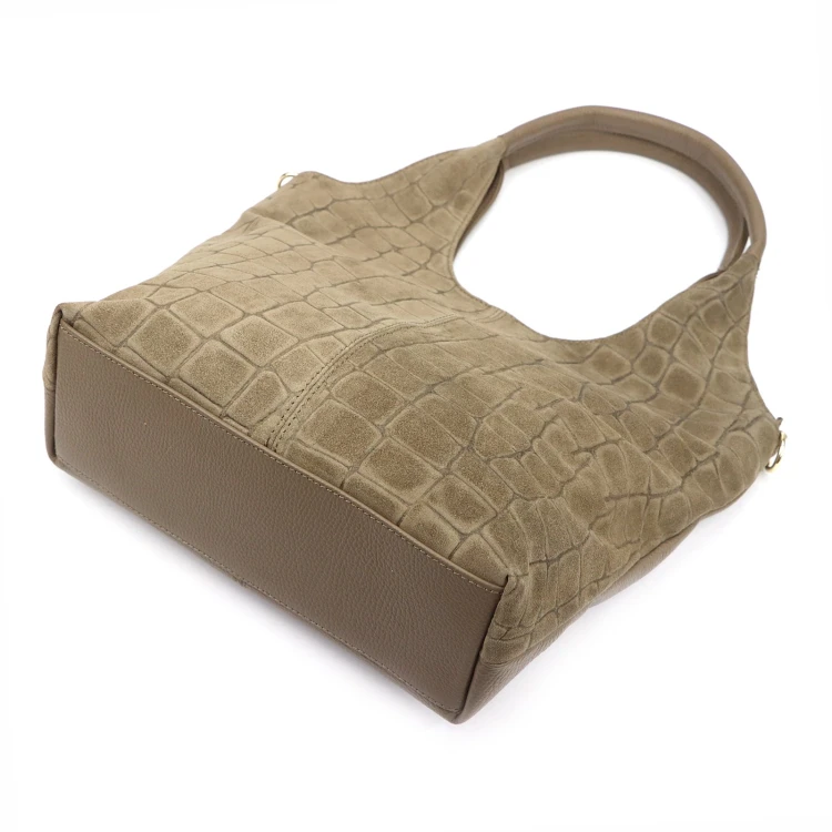 Damska torebka shopper Luka 26-013 Croco ze skóry naturalnej