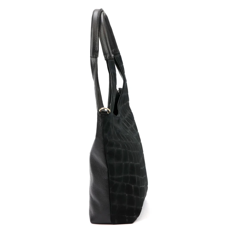 Damska torebka shopper Luka 26-013 Croco ze skóry naturalnej