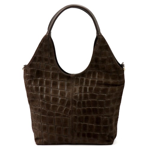 Damska torebka shopper Luka 26-013 Croco ze skóry naturalnej