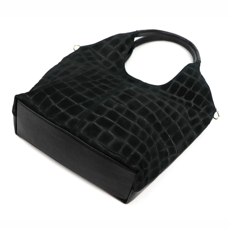 Damska torebka shopper Luka 26-013 Croco ze skóry naturalnej