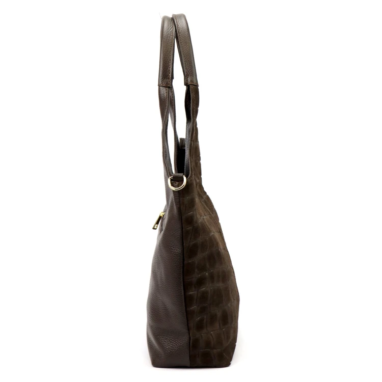 Damska torebka shopper Luka 26-013 Croco ze skóry naturalnej