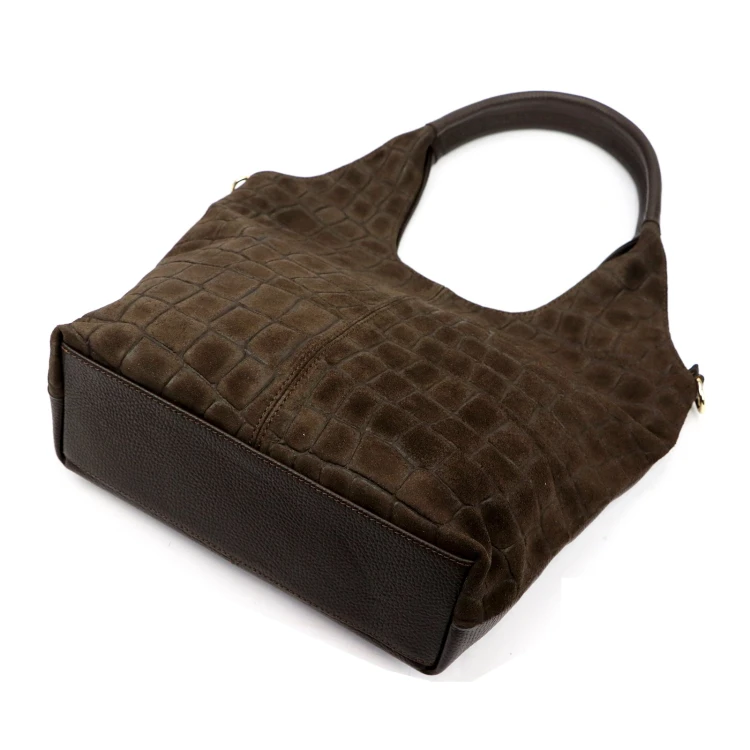 Damska torebka shopper Luka 26-013 Croco ze skóry naturalnej