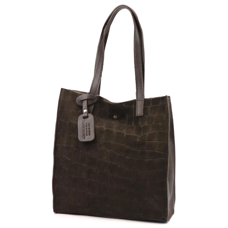 Skórzana torebka na ramię Luka 25-041 CROCO