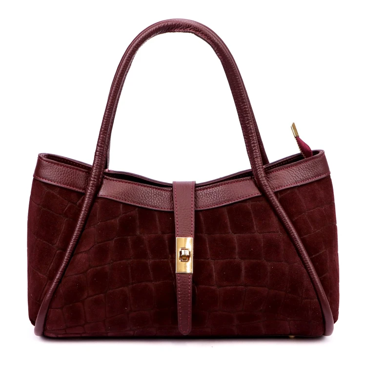 Skórzana torebka Camilla PREMIUM 10.014 CROCO z paskiem