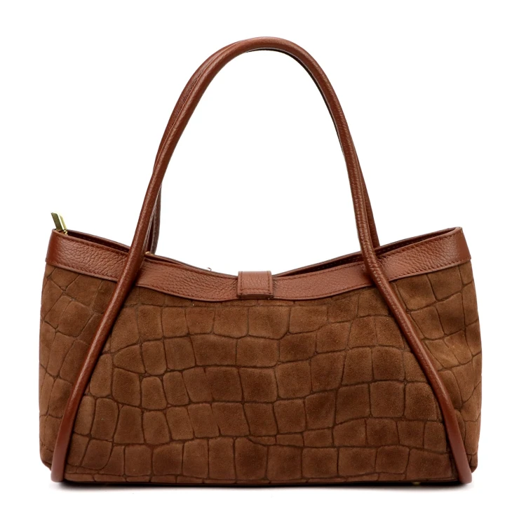 Skórzana torebka Camilla PREMIUM 10.014 CROCO z paskiem