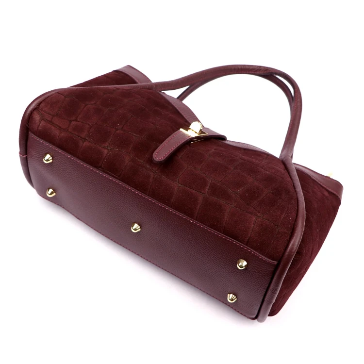 Skórzana torebka Camilla PREMIUM 10.014 CROCO z paskiem