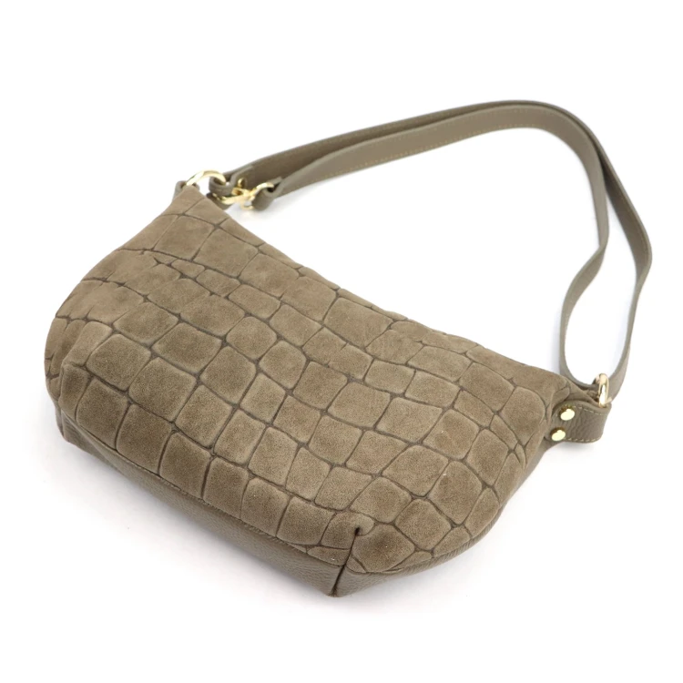Skórzana torebka na ramię Luka 26-168 CROCO