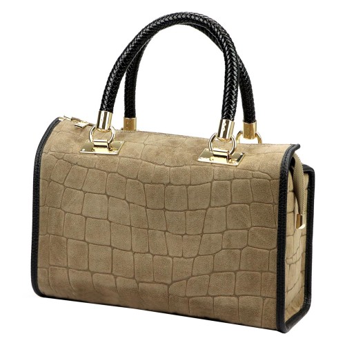 Skórzany kuferek Camilla PREMIUM 10.019 CROCO z paskiem