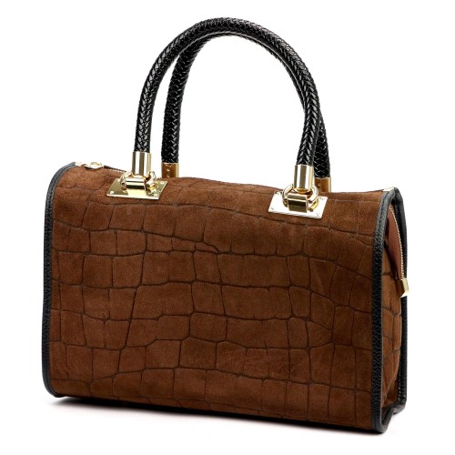 Skórzany kuferek Camilla PREMIUM 10.019 CROCO z paskiem