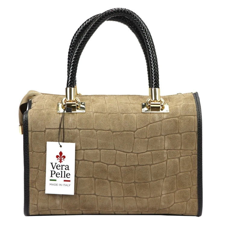 Skórzany kuferek Camilla PREMIUM 10.019 CROCO z paskiem