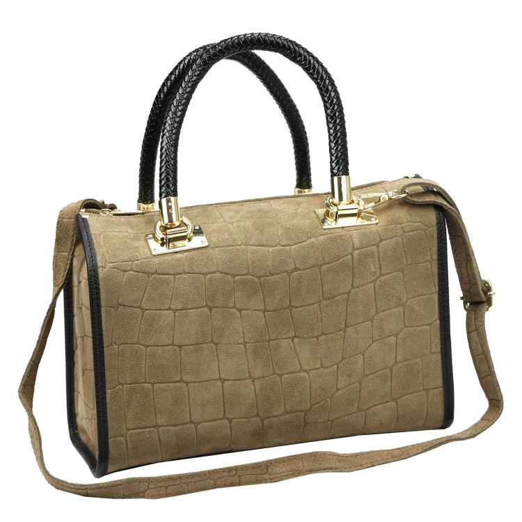 Skórzany kuferek Camilla PREMIUM 10.019 CROCO z paskiem