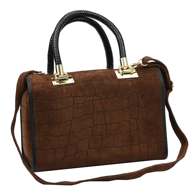 Skórzany kuferek Camilla PREMIUM 10.019 CROCO z paskiem