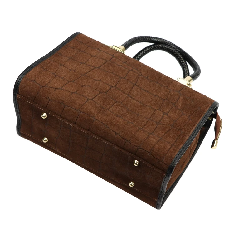 Skórzany kuferek Camilla PREMIUM 10.019 CROCO z paskiem
