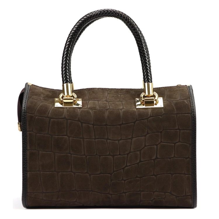 Skórzany kuferek Camilla PREMIUM 10.019 CROCO z paskiem