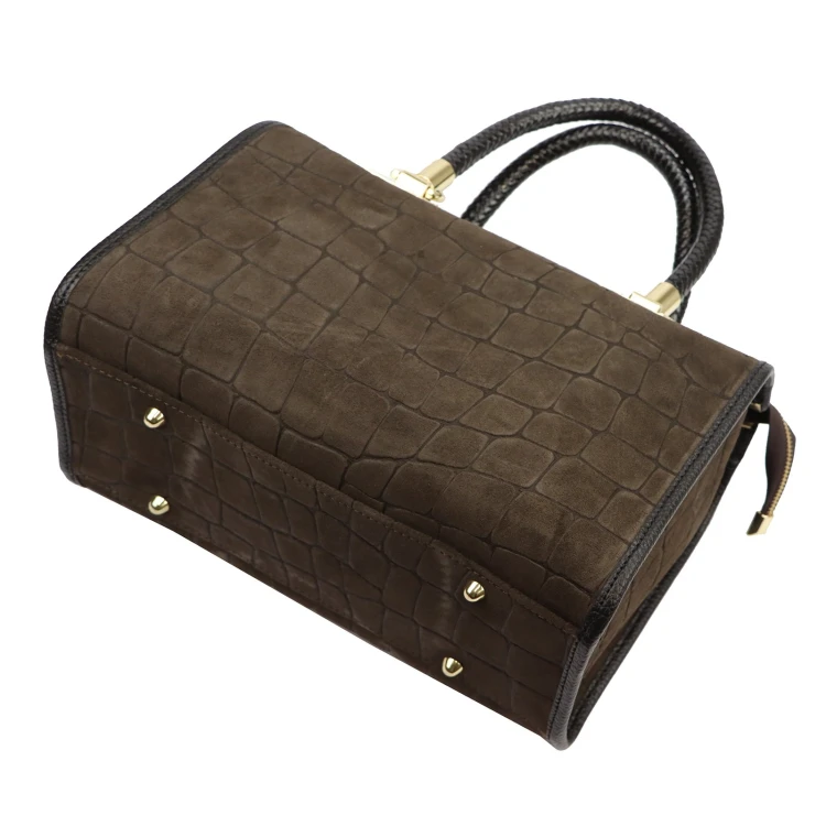 Skórzany kuferek Camilla PREMIUM 10.019 CROCO z paskiem