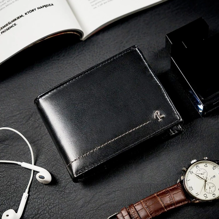 Portfel męski skórzany N992-RVT Black+Navy