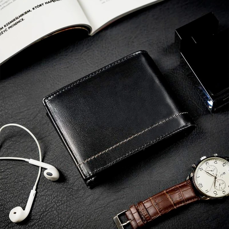 Portfel męski skórzany N992-RVT Black+Navy