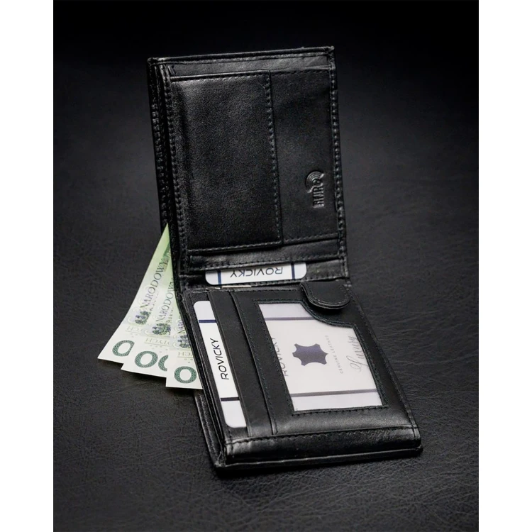 Portfel męski skórzany N992-RVT Black+Navy