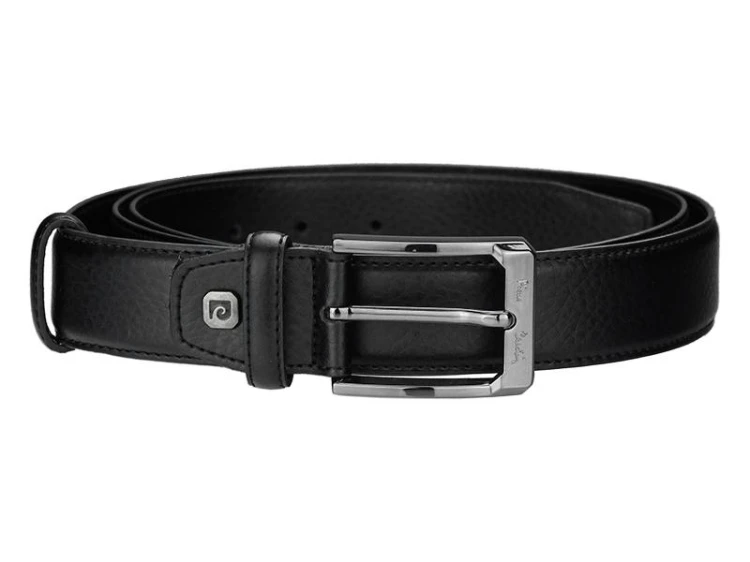 męski pasek z prawdziwej skóry Pierre Cardin 5011 ROB01 BLACK