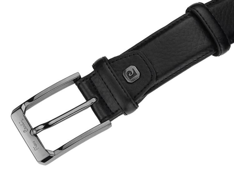 męski pasek z prawdziwej skóry Pierre Cardin 5011 ROB01 BLACK
