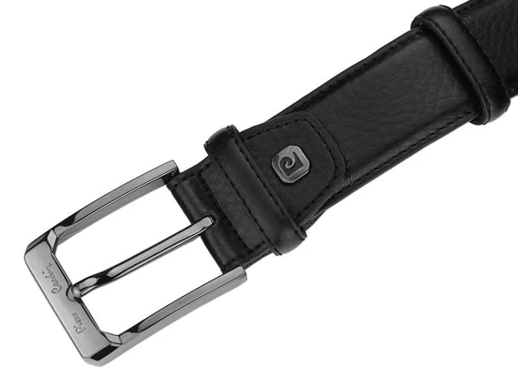 męski pasek z prawdziwej skóry Pierre Cardin 5011 ROB01 BLACK