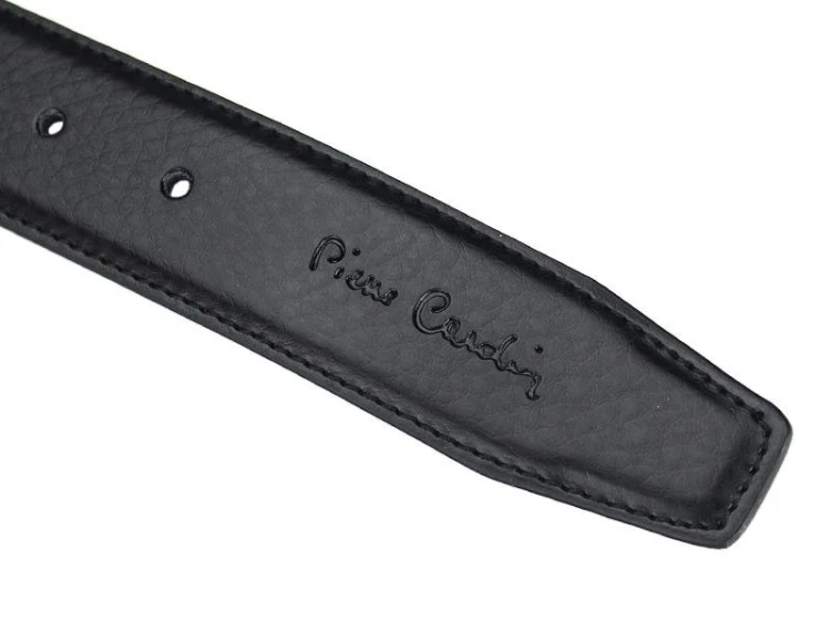 męski pasek z prawdziwej skóry Pierre Cardin 5011 ROB01 BLACK
