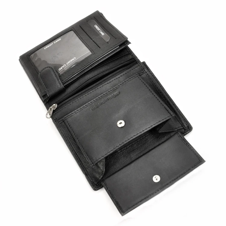 Norwegia, skórzany męski portfel Money Kepper SN5601 RFID