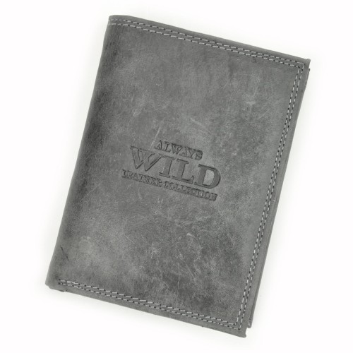 Pionowy portfel męski Wild N4-CHM RFID ze skóry naturalnej