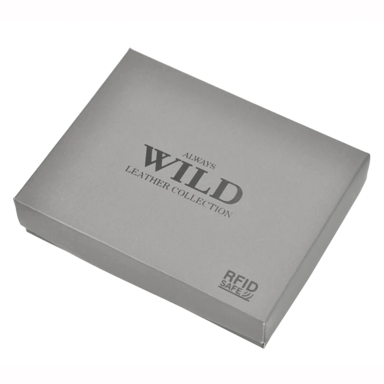 Pionowy portfel męski Wild N4L-CHM RFID ze skóry naturalnej