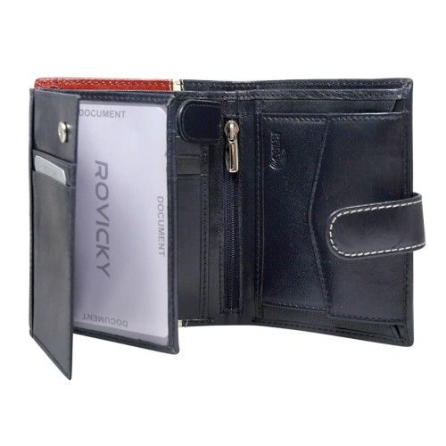 Skórzany męski portfel Rovicky 326L-RBA-D RFID