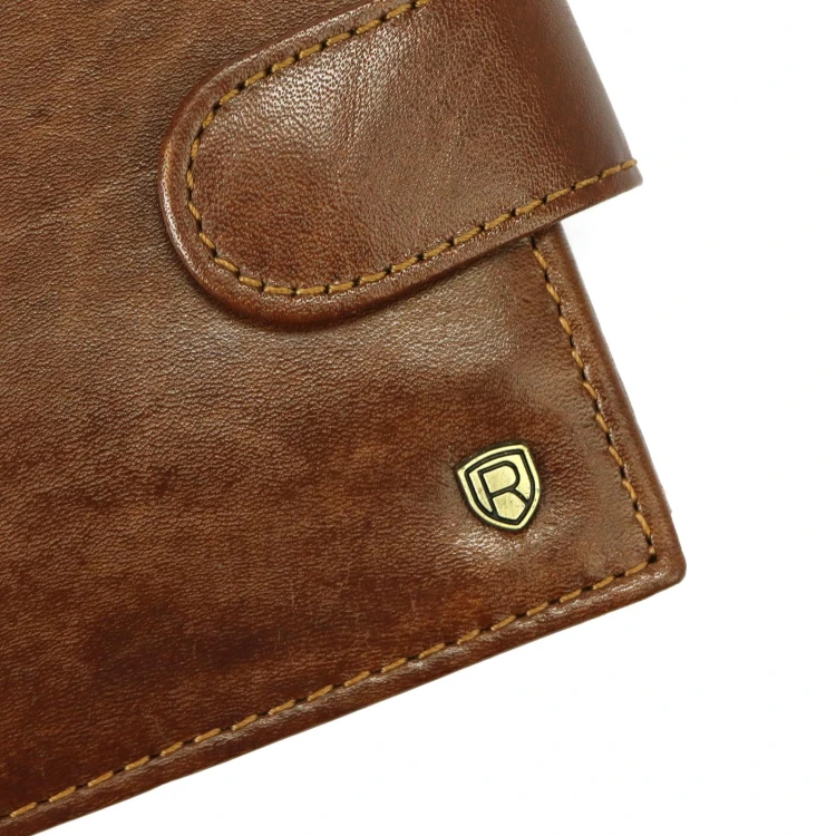 Skórzany portfel męski z ochroną RFID Protect — Rovicky
