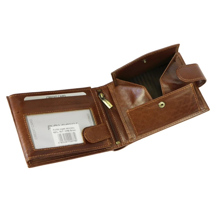 Skórzany portfel męski z ochroną RFID Protect — Rovicky