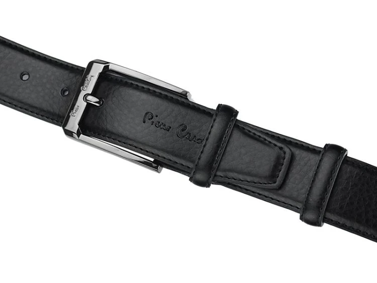 męski pasek z prawdziwej skóry Pierre Cardin 5011 ROB01 BLACK