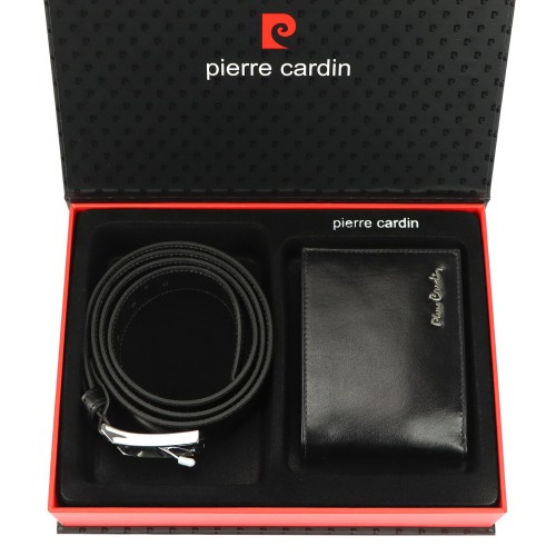 Meski zestaw prezentowy skóra naturalna Pierre Cardin ZG-103-BR