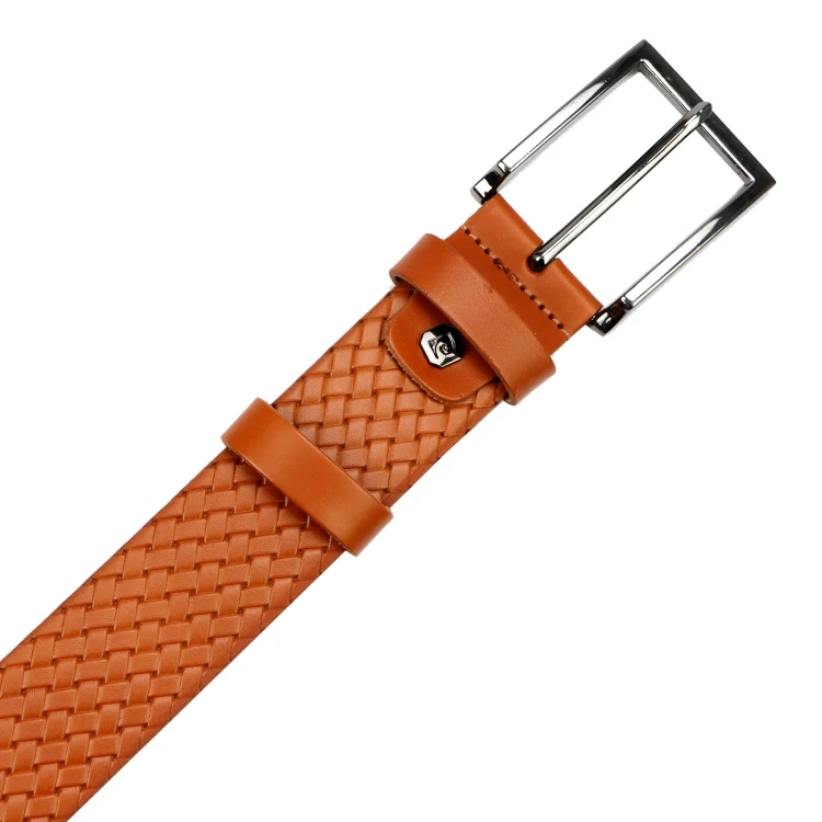 Męski skórzany pasek pleciony Pierre Cardin